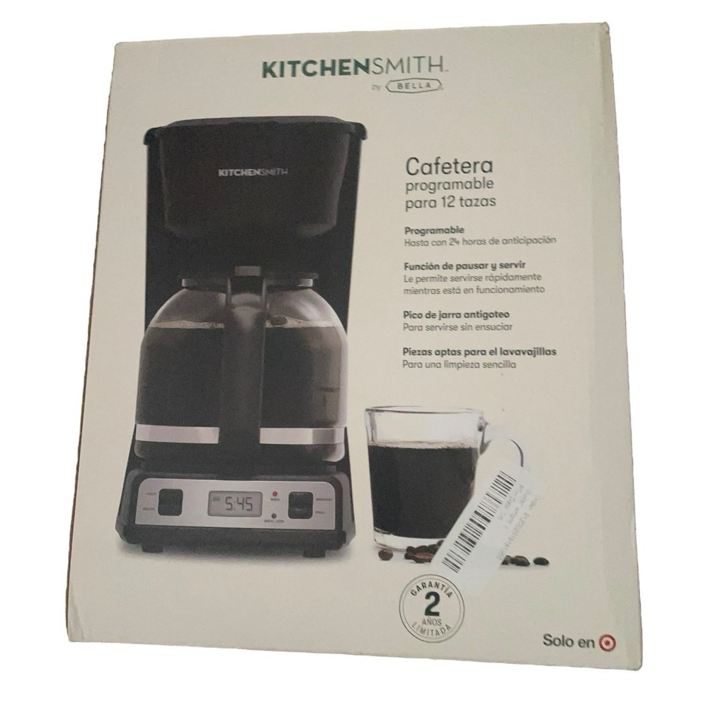 New KitchenSmith 12 Cup Programmable Electric Coffee Maker with GlassCarafe