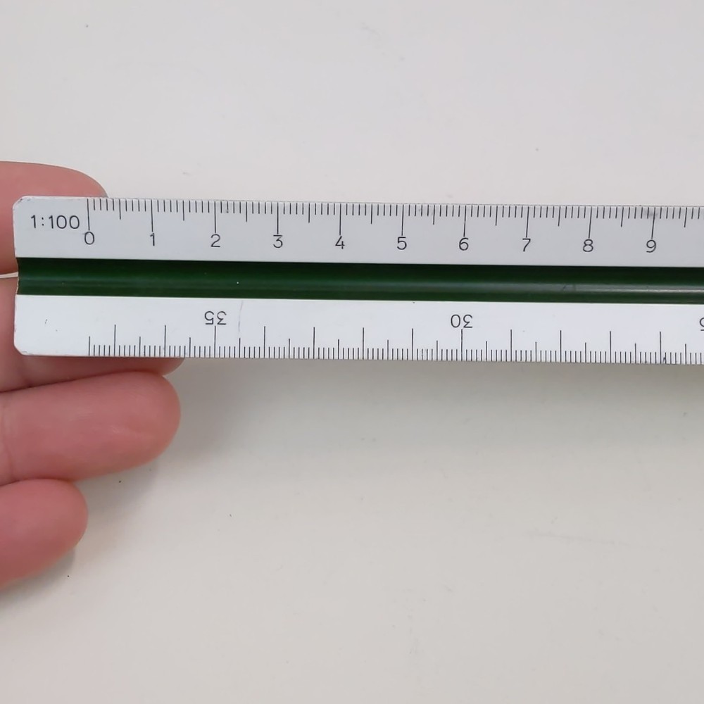 Fullerton 3725 Triangular Scale Ruler Made in Germany Architect Drafting