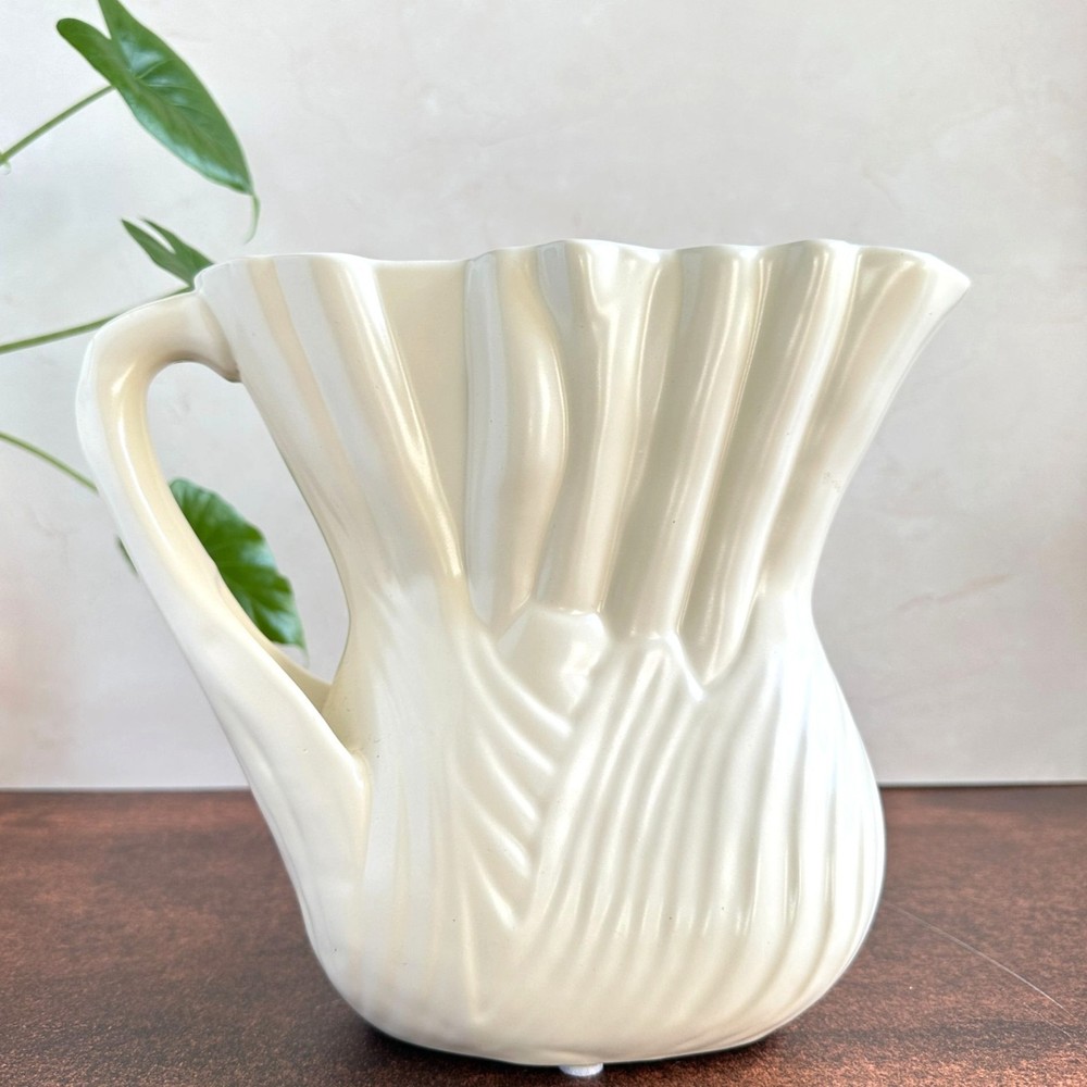 Crate & Barrel Ivory Ceramic Stoneware Pitcher By B. Eigen 8x9 NWT