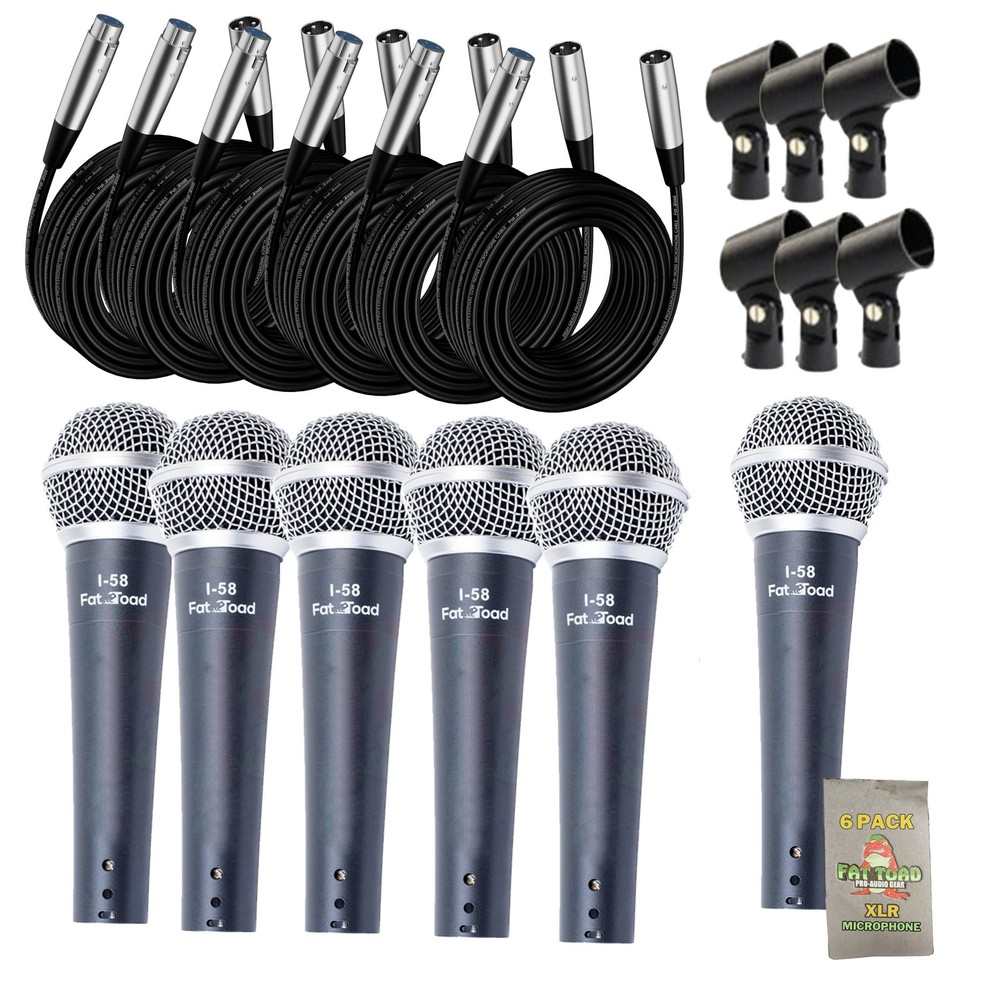 Cardioid Vocal Microphone PACK - Dynamic Handheld XLR Mic Cable 20FT Clip Studio