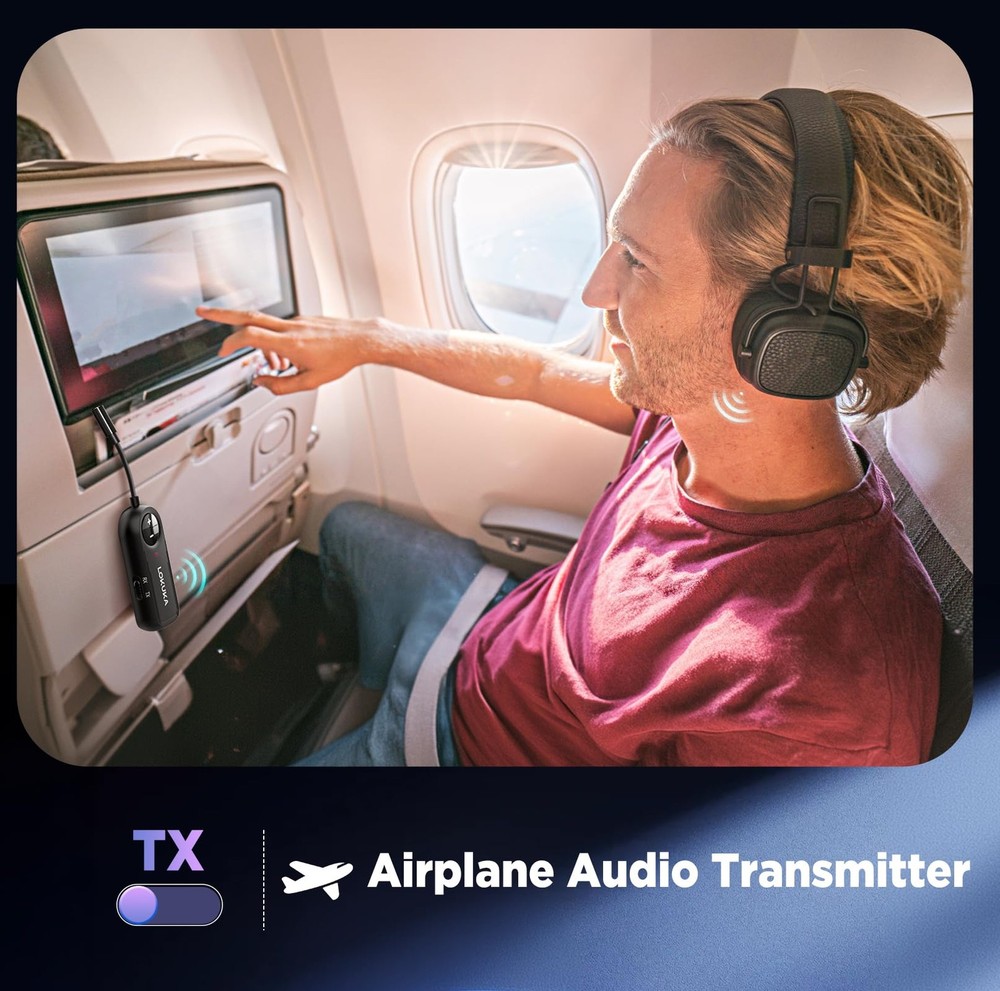 Bluetooth 5.3 Transmitter Receiver, 2-in-1 3.5mm Aux Audio Wireless Transmitt...