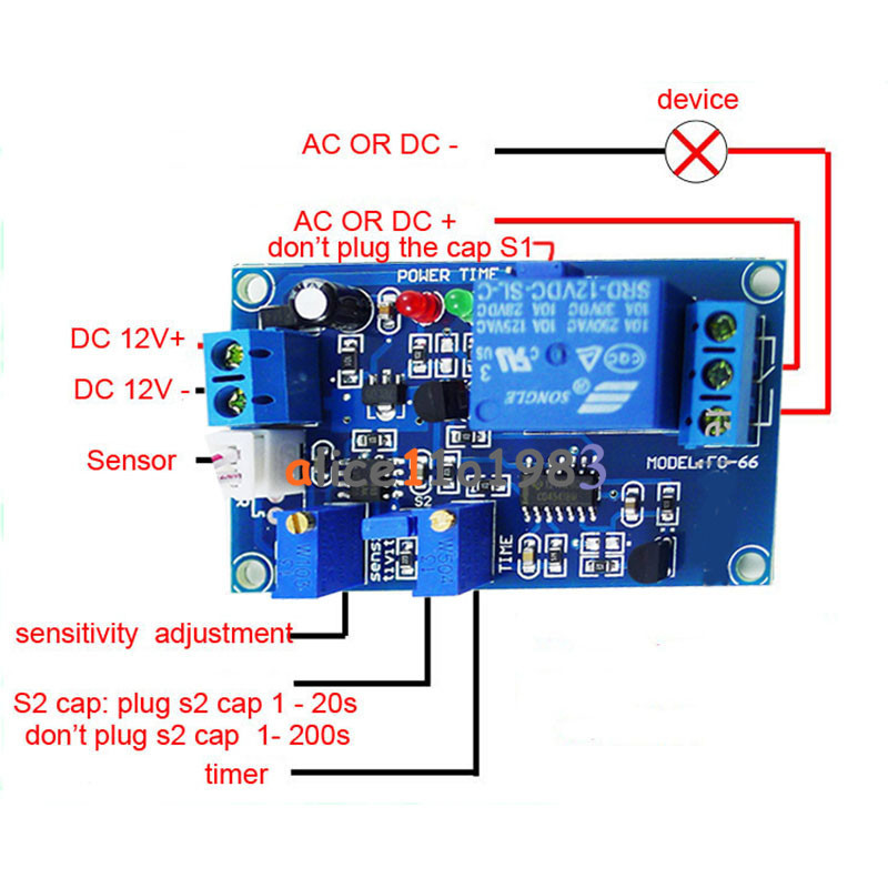 Photoresistor Relay Module 12V Light Detect Sensor Timmer Light Control