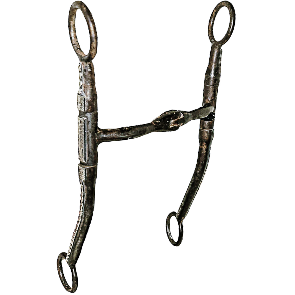 Ray Maheu Mahue Engraved Sterling Silver Dotted Dot Hinged Mouth Snaffle Bit