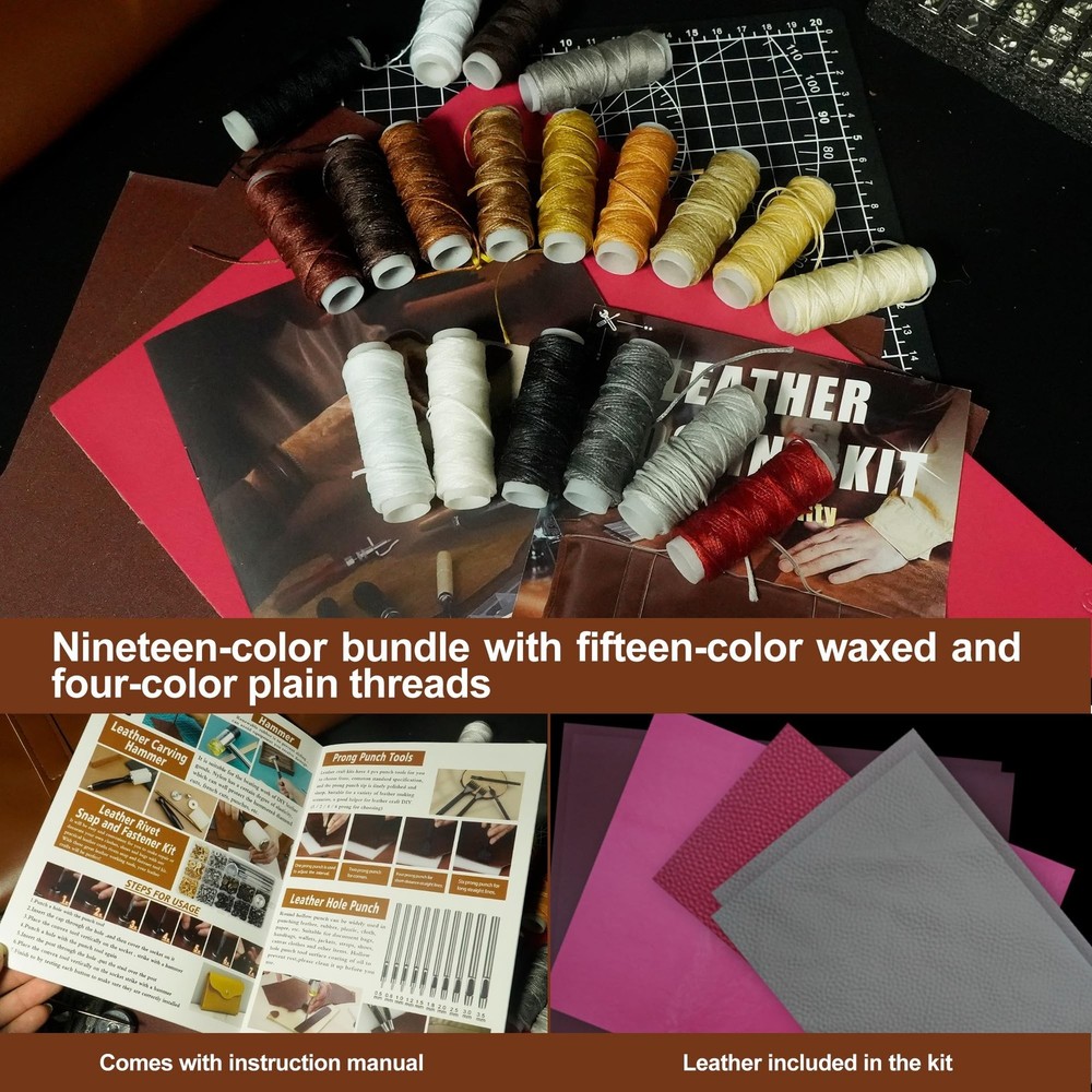 Runfider Leather Working Tool Set 588PCS Professional Leather Craft Tools Kit...