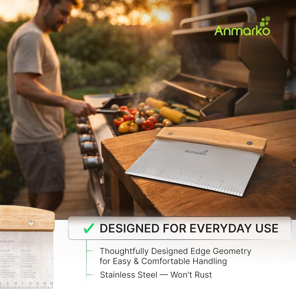 Heavy-Duty Bench Scraper - Triangular Stainless Steel Tool for Precise Cooking