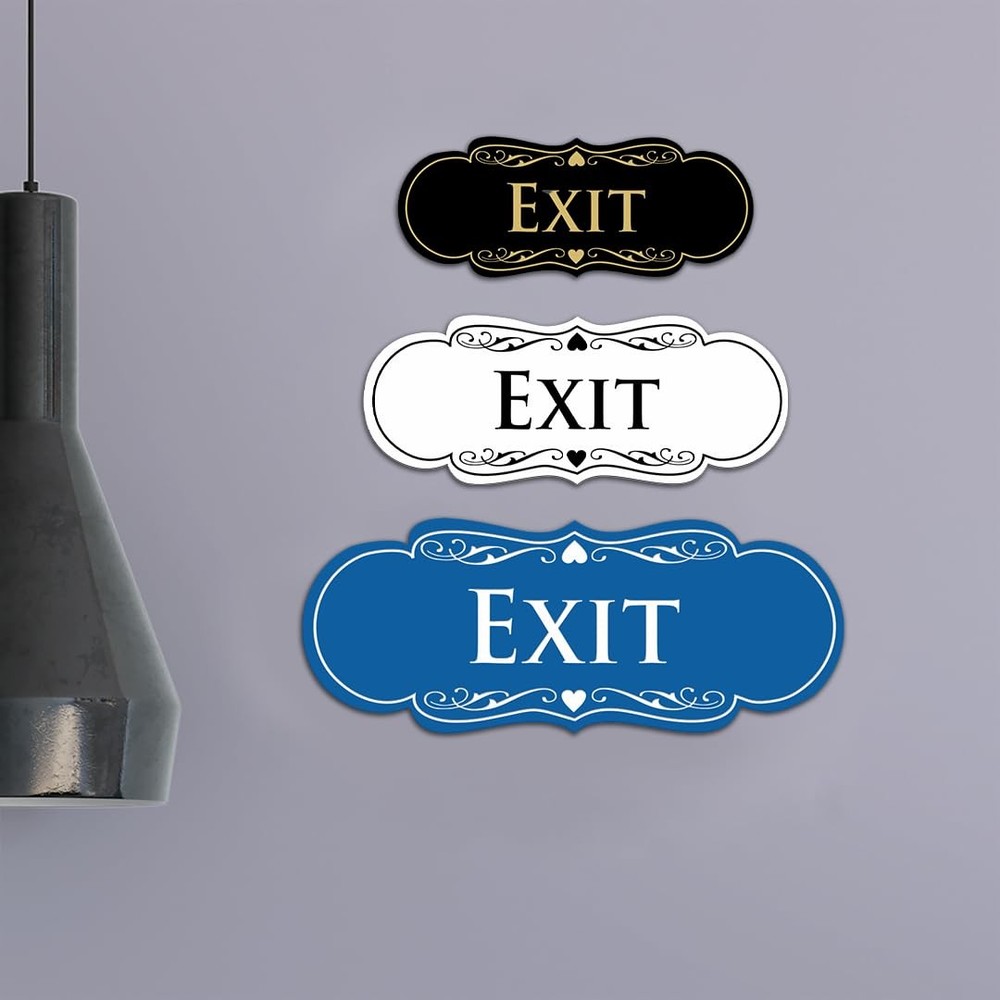 Designer EXIT Sign - Black/Gold - Small 1 Pack