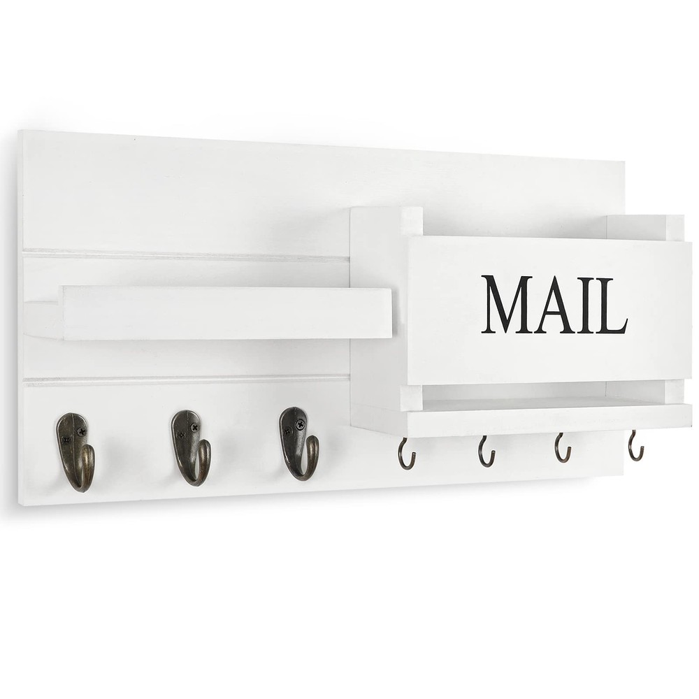 Lwenki Mail Organizer for Wall Mount – Key Holder with Shelf Includes Lett