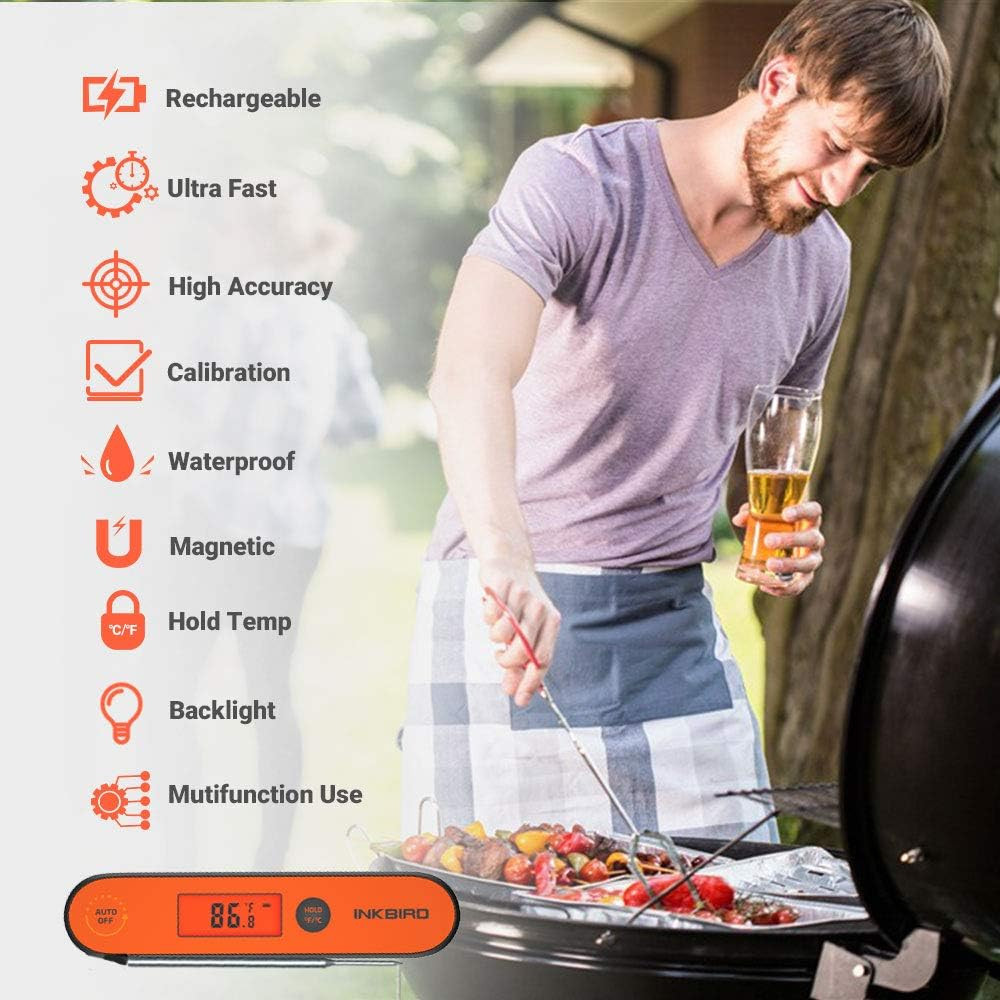 Instant Read Waterproof Meat Thermometer with Backlight & Magnet