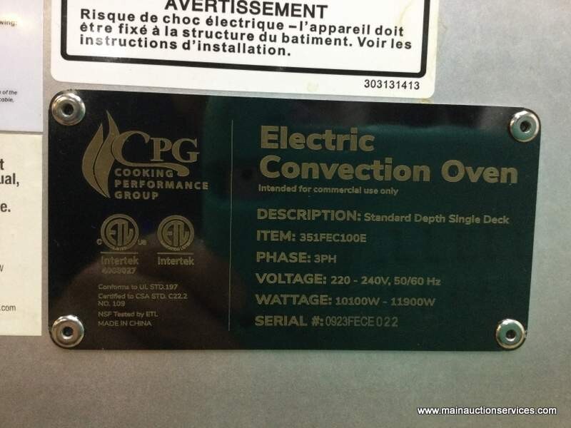 CPG 351FEC100E, Electric Full Size Single Stack Convection Oven