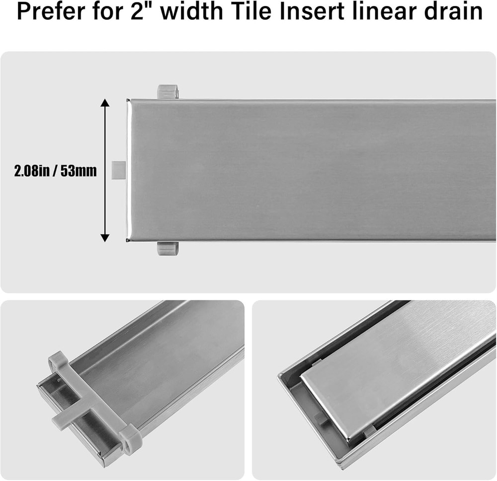6 PCS Grey Plastic Clips for Linear Drain, Tile Tray Supporters for Tile-Insert