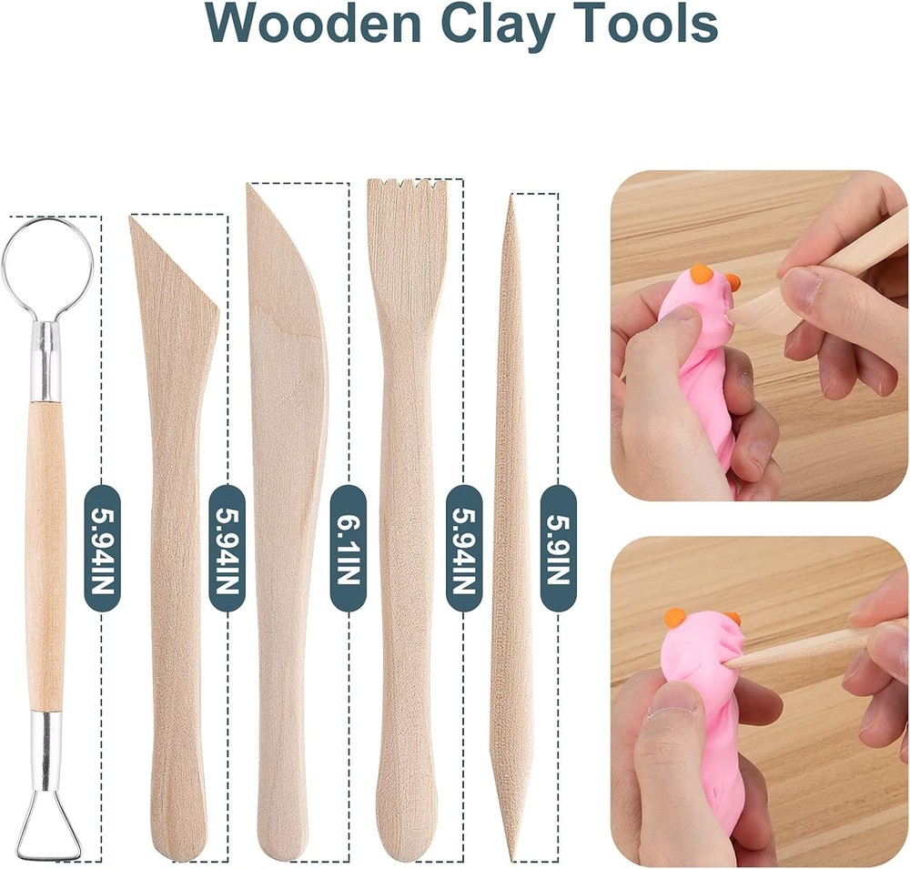 Clay Tools Kit, 25 PCS Ceramics Polymer Clay Sculpting Modeling Pottery Tools