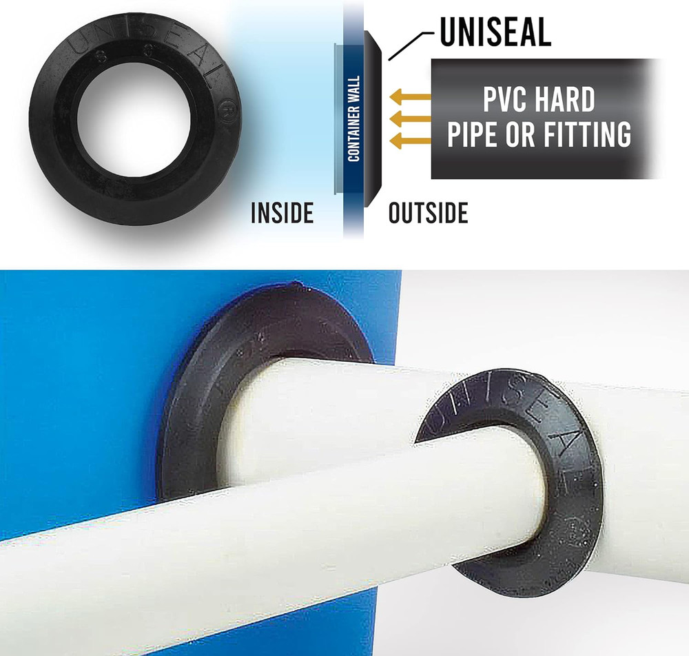 1" UNISEAL Flexible Tank Adapter (Bulkhead) - 2 Pack