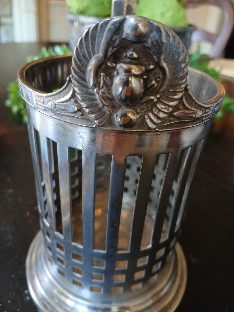 Heavy VINTAGE Silver Metal Ware CUP HOLDER 2 Pints