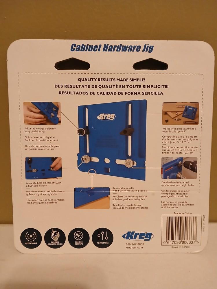 NEW KREG KHI-PULL Cabinet Hardware Jig