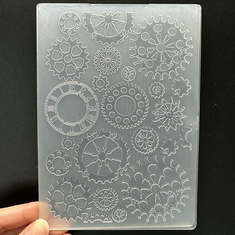 3D Plastic Embossing Folder Template Steampunk Style Texture A6 Size for Card Ma