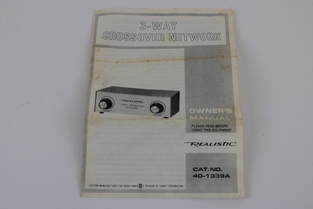 Radio Shack Realistic 3-Way Crossover Network 40-1339A