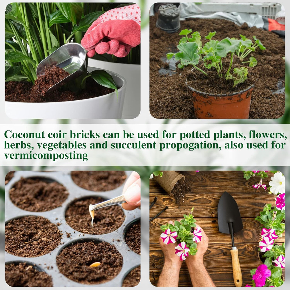 Zeedix 1 Pack Coco Coir Brick, 100% Organic Compressed Coco Coir Brick Seed Star