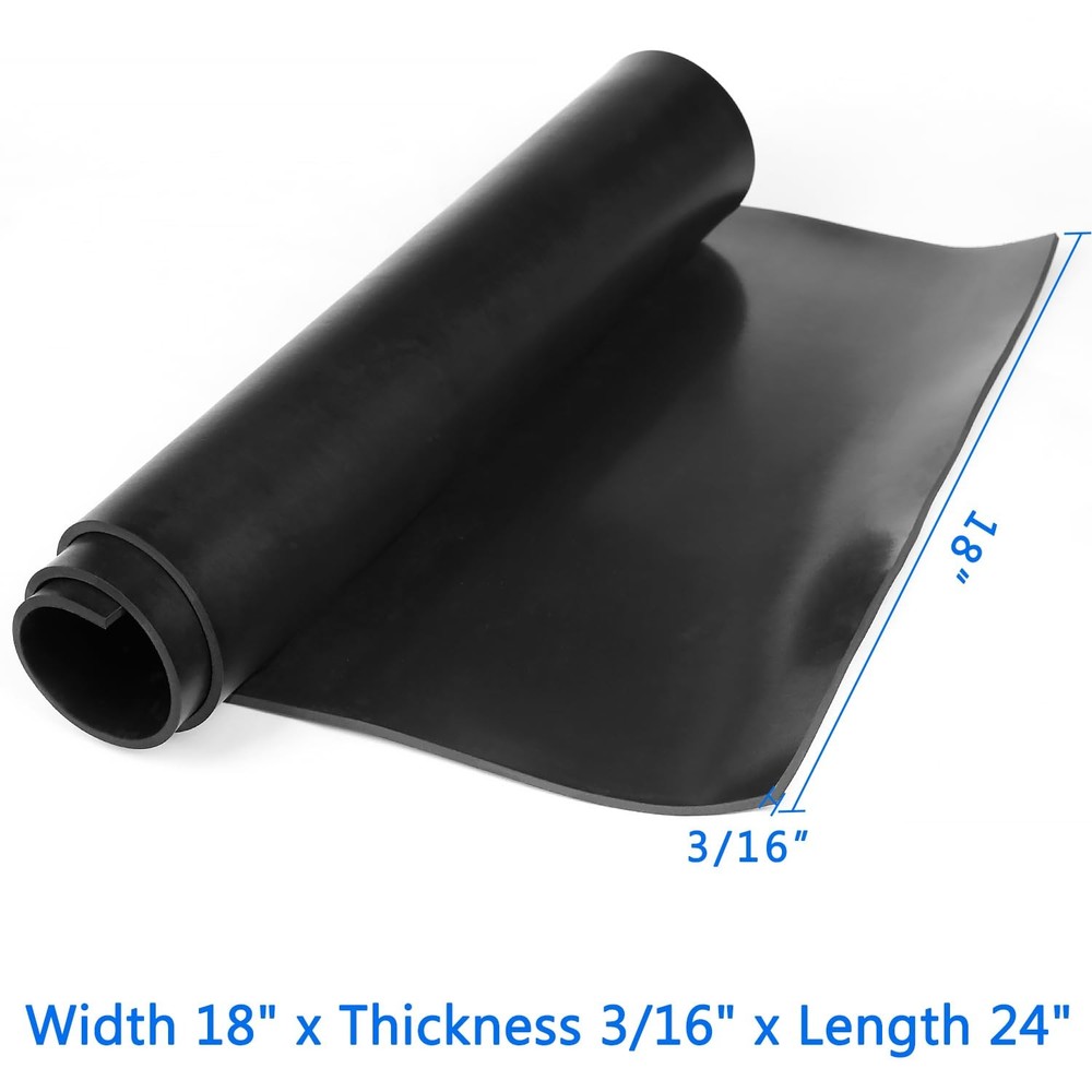 Solid Rubber Strips Rolls 18x3/16x24 In Neoprene Sheets DIY Gasket Material