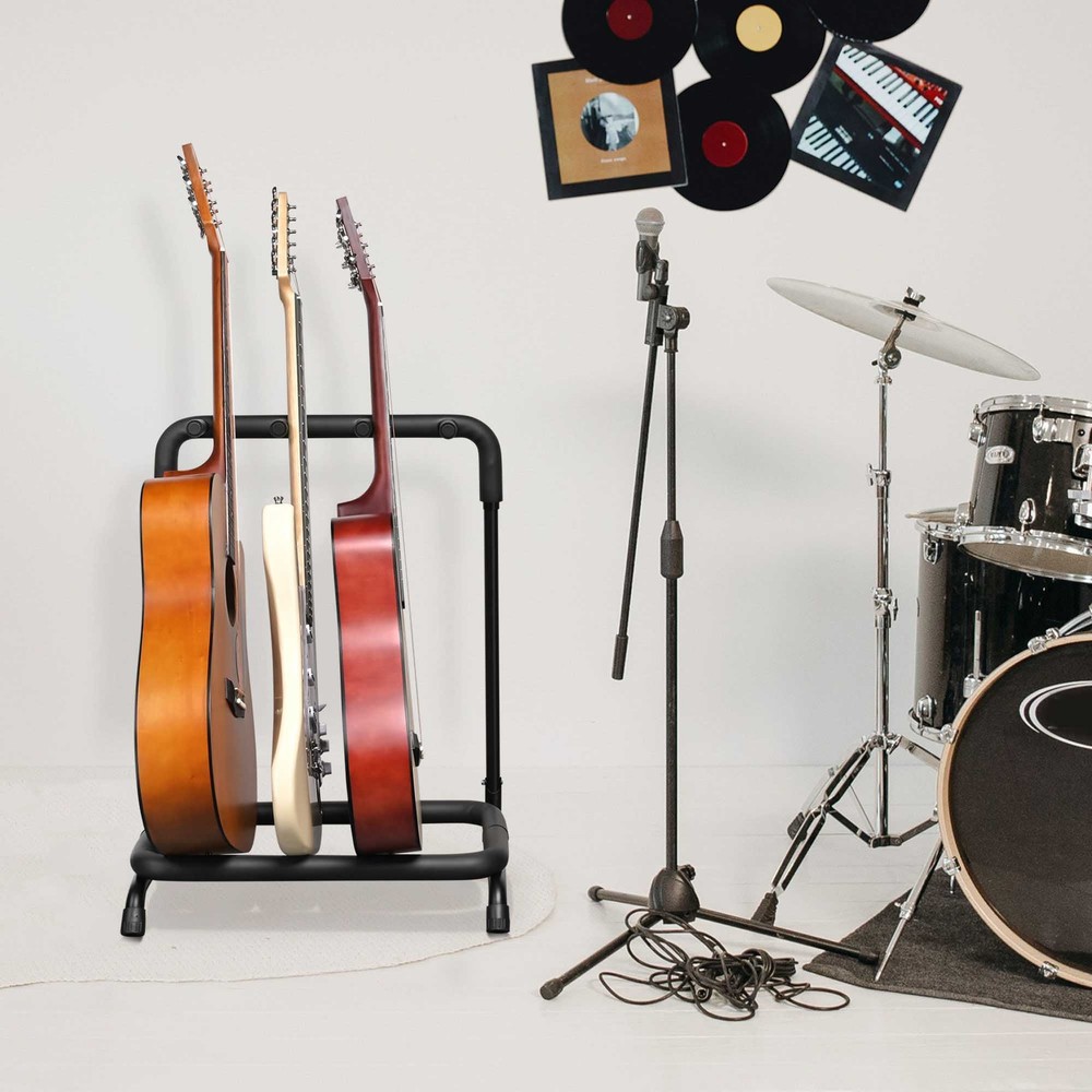 3-Holder Multi-Folding Stand - Space-Saving for Instruments/Accessories