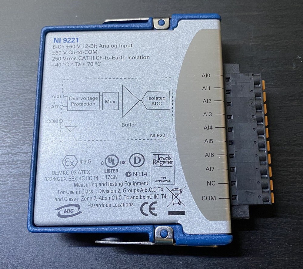 National Instruments NI 9221 cDAQ ±60V 12bits 8 Channels Analog Input Module