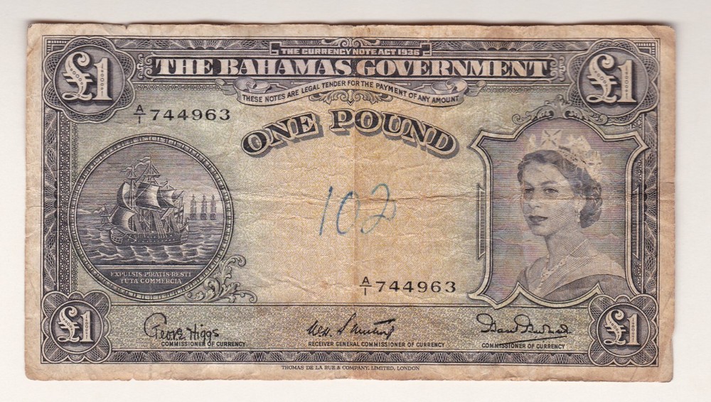 BAHAMAS ONE POUND ND(1953)