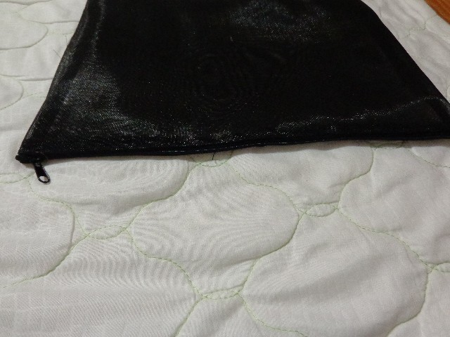 Black Mesh Zipper Document Pouch File Storage, Freescale