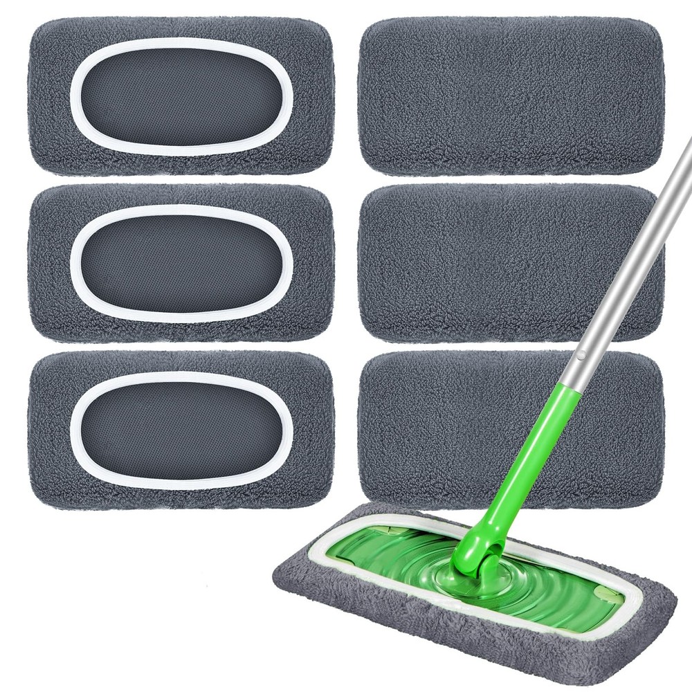 Multi Surface Mop Refills, Microfiber, 6 Gray, for Sealed Floors
