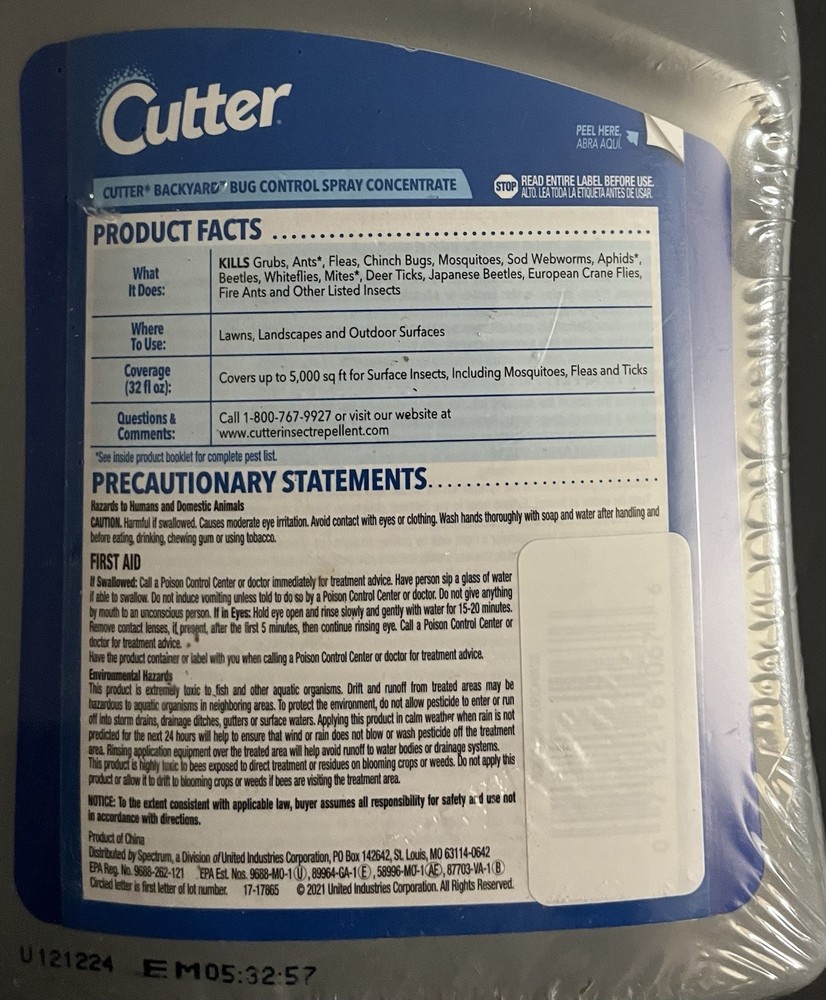 Cutter Backyard Bug Control Spray Concentrate 2 Pack Kills Mosquitoes & Fleas