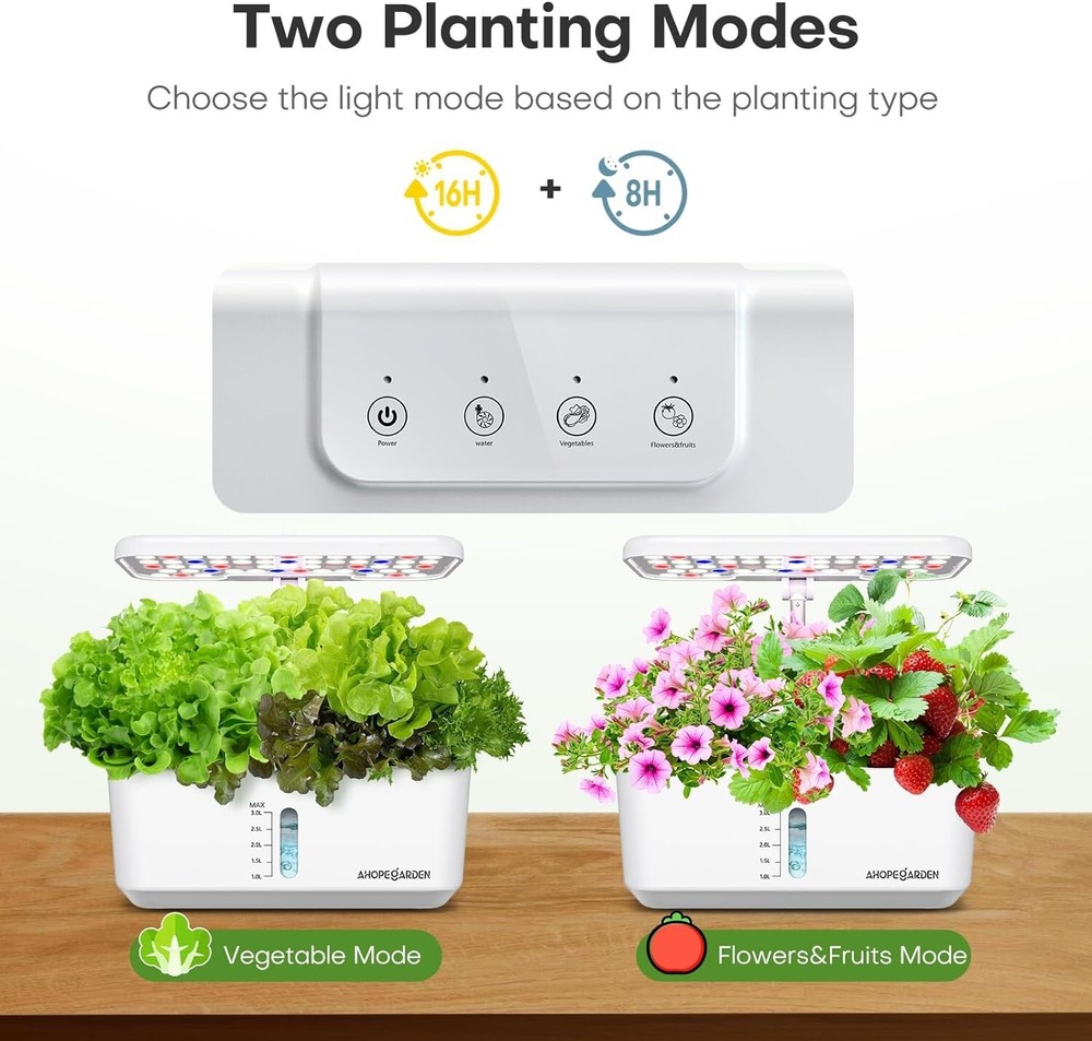 Hydroponic Growing System for Indoor Herbs & Vegetables with 10 Seedling Pods