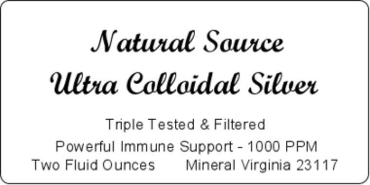 2 Bottles Natural Source Ultra Colloidal Silver 1000 PPM - 2oz Dropper Bottles
