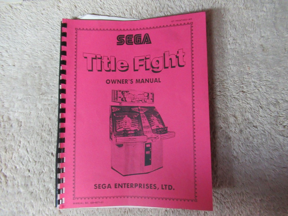 back cover torn TITLE FIGHT   SEGA    arcade game manual
