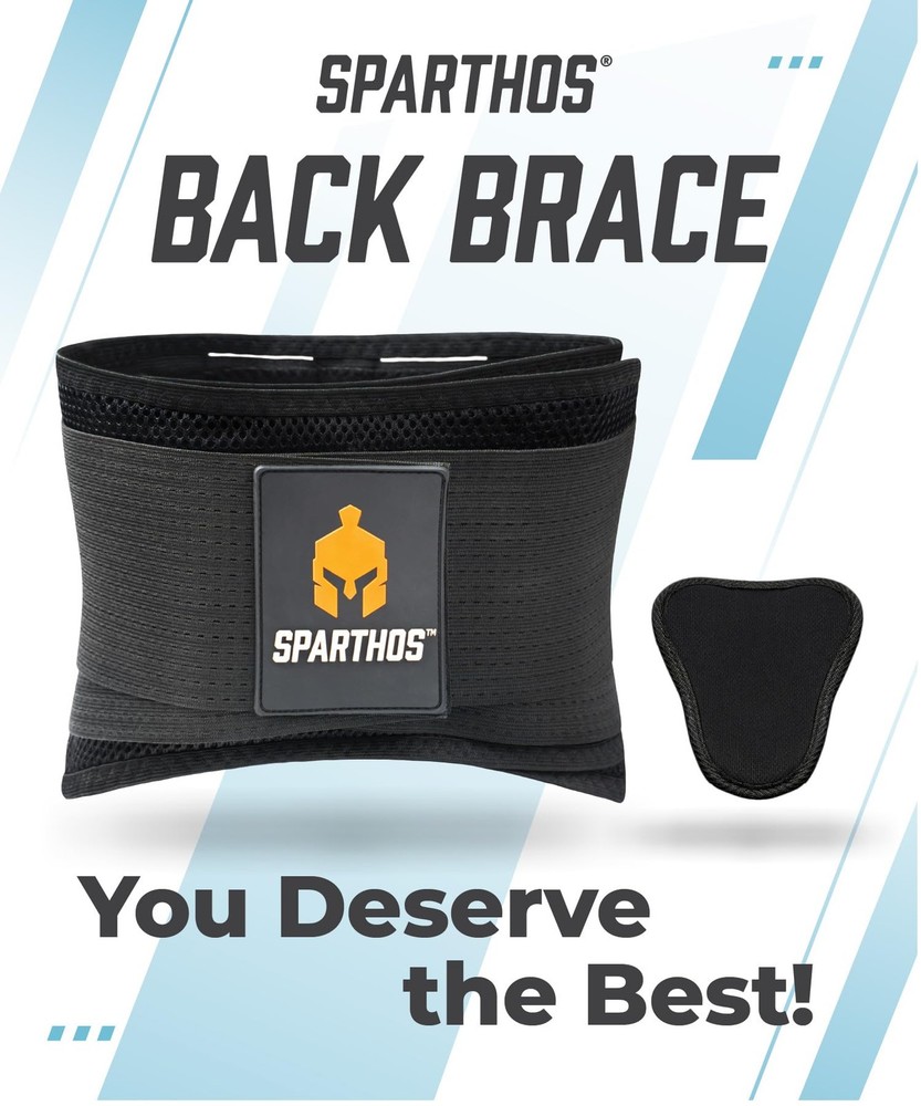 Sparthos Lumbar Support Belt - Back Pain, Sciatica, Herniated Disc Brace 63-73"