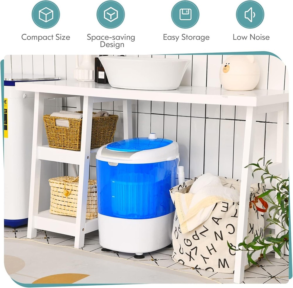 5.5 lbs Semi-Automatic Portable Washing Machine - Lightweight & Efficient