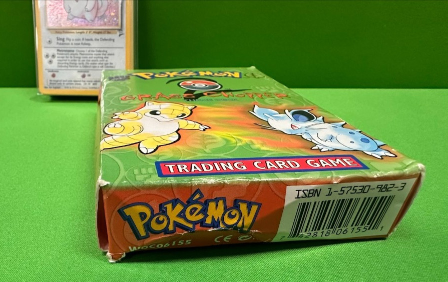 Pokémon Grass Chopper Full Theme Deck Base Set 2 1999 Complete Damaged Box