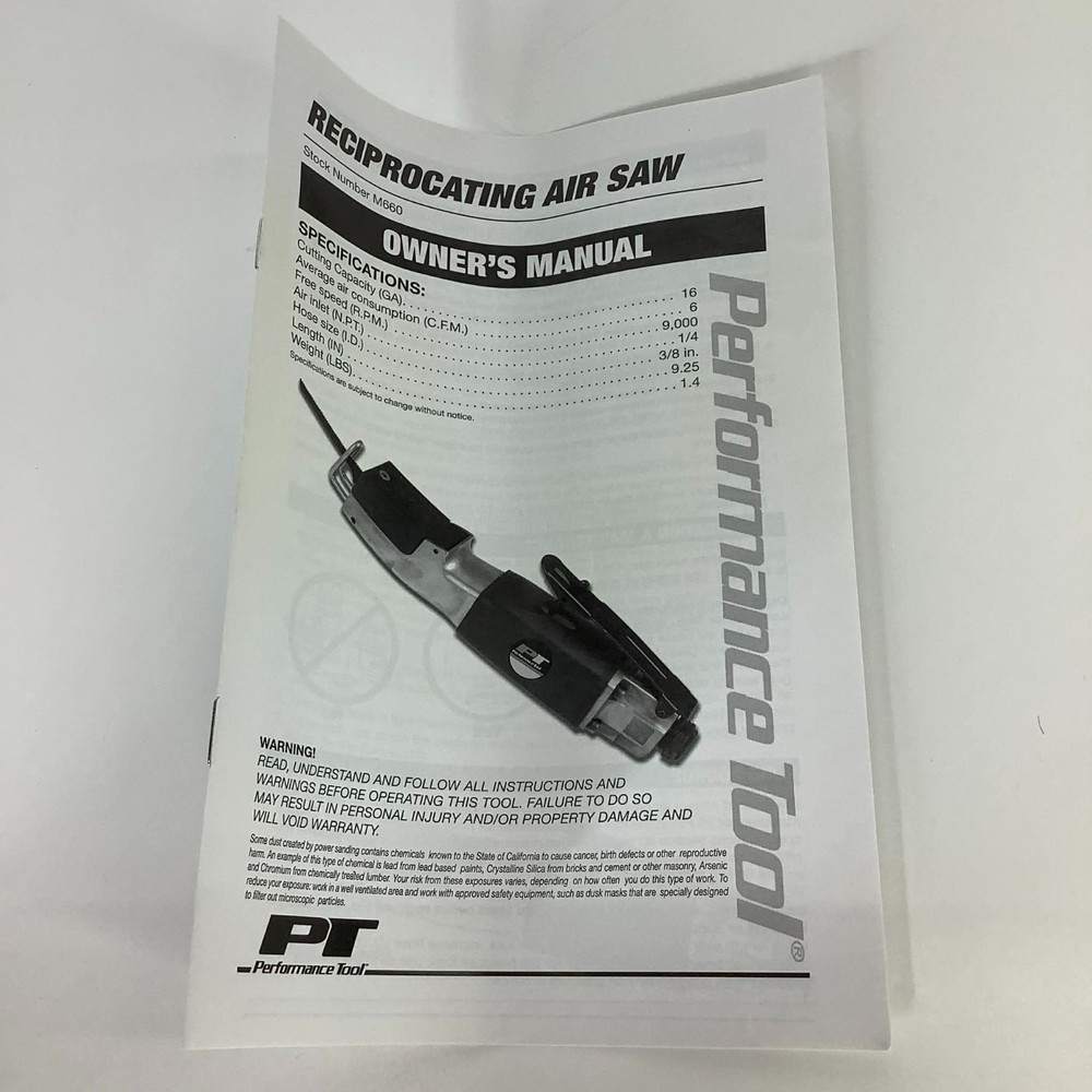 Performance Tool M660 Reciprocating Air Body Saw