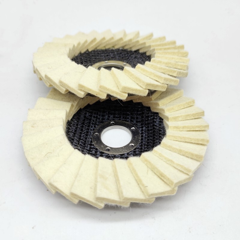 5" Wool Felt Flap Disc Metal Working Polishing Buffing Wheel Angle Grinder 2 Pcs
