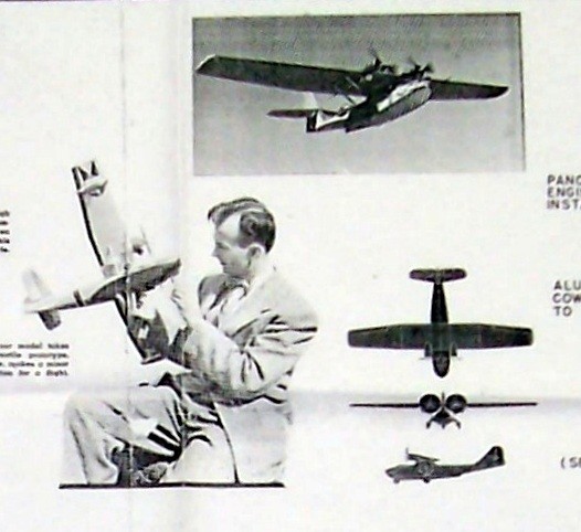 PBY CATALINA PLAN + INSTRUCTIONS & PARTS PATTERNS for 35" UC Model Airplane