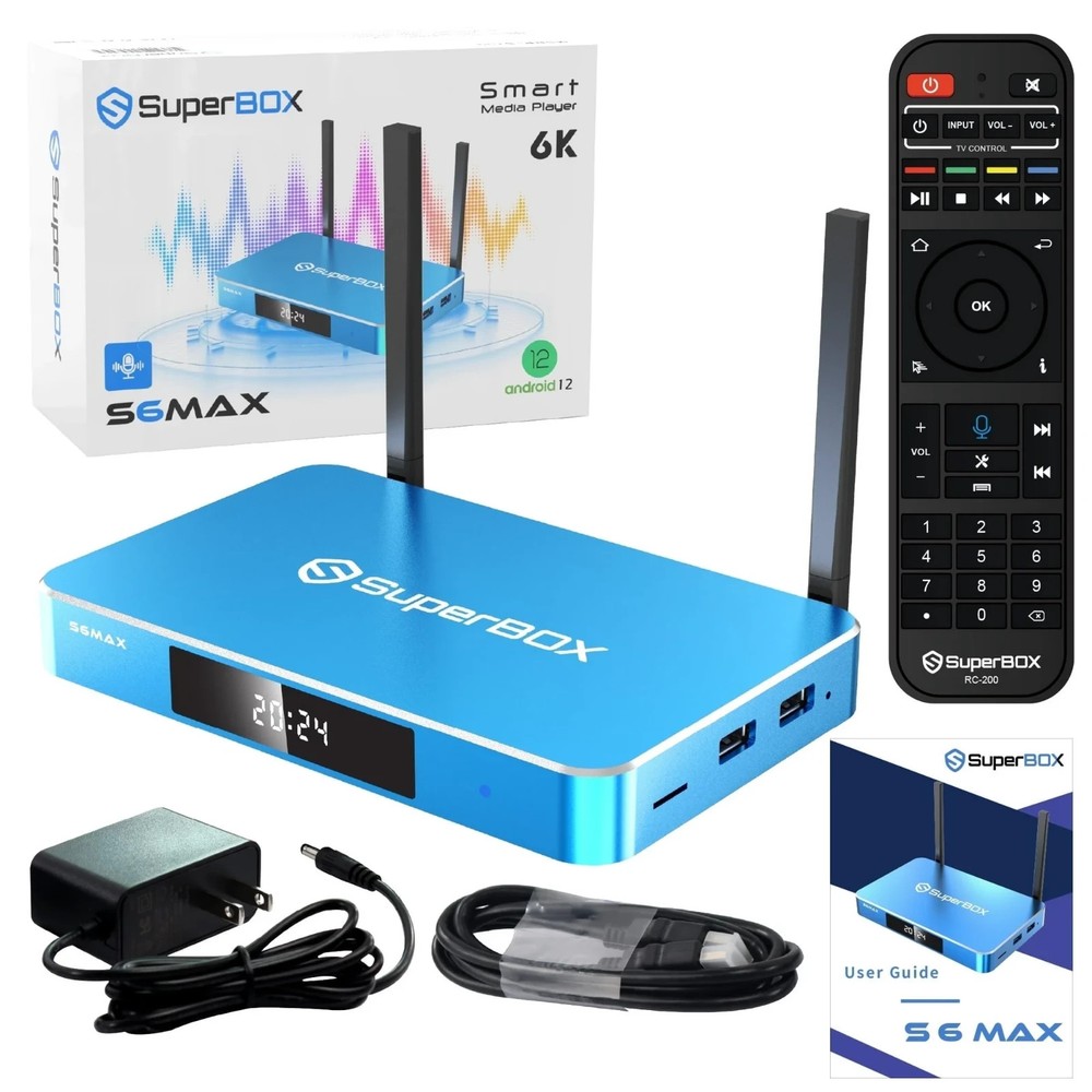 SuperBox S6 MAX TV Box Media Player With UPDATED Timeshift Voice Command 8K