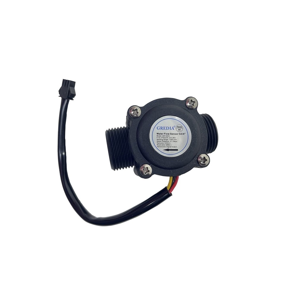 3/4" Water Flow Sensor Food-Grade Switch Hall Effect Flowmeter Fluid Meter Co...