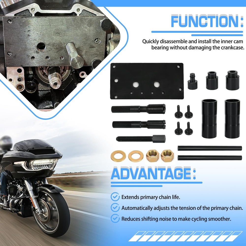 Inner Cam Bearing Installer and Puller Tools Compatible with Harley 88 93 96 ...