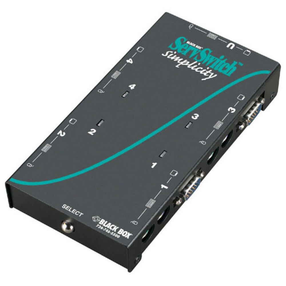 Black Box  ServSwitch Simplicity SW612A Desktop KVM 4-Port Switch VGA and PS/2