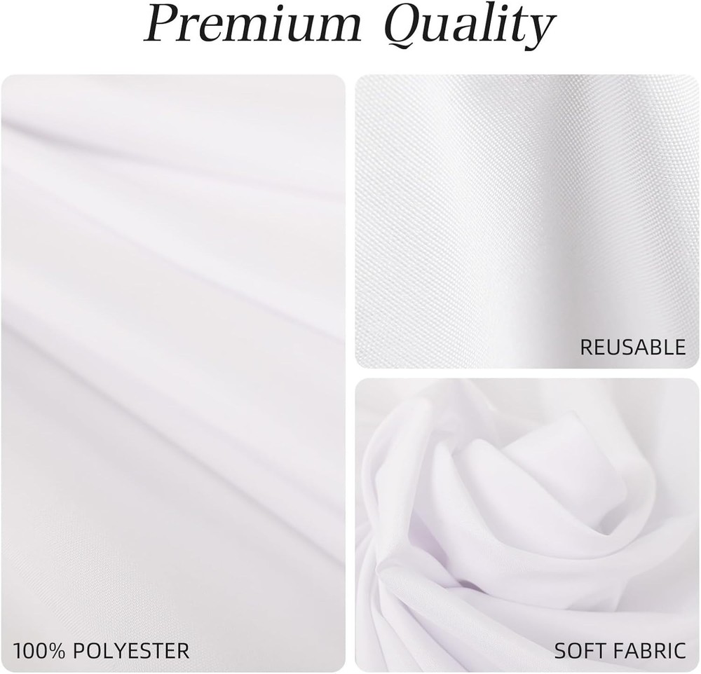 10 Pack White Table Cloth Rectangle Tablecloths 60X102 Inch,Polyester Table Clot