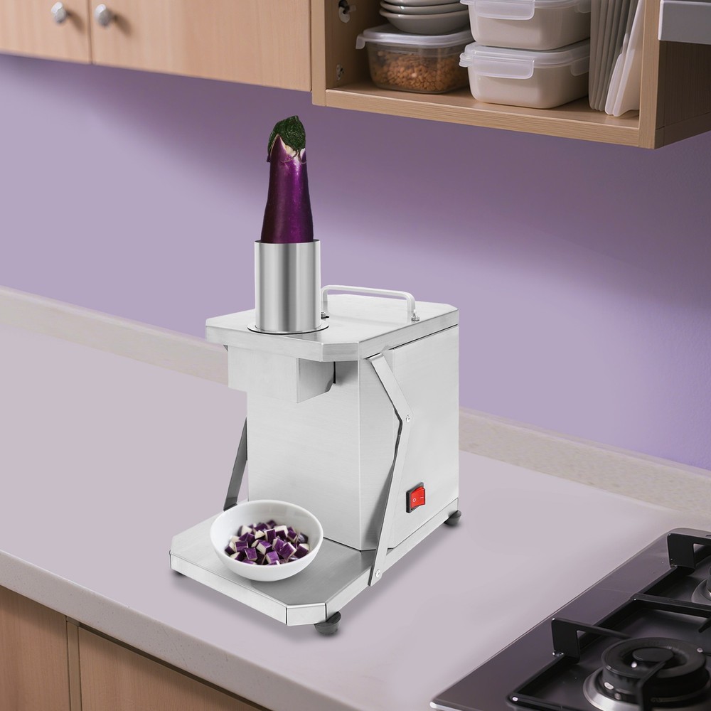 Silver Automatic Dicing Machine Tabletop Automatic Fruit&Vegetable Dicer 110V