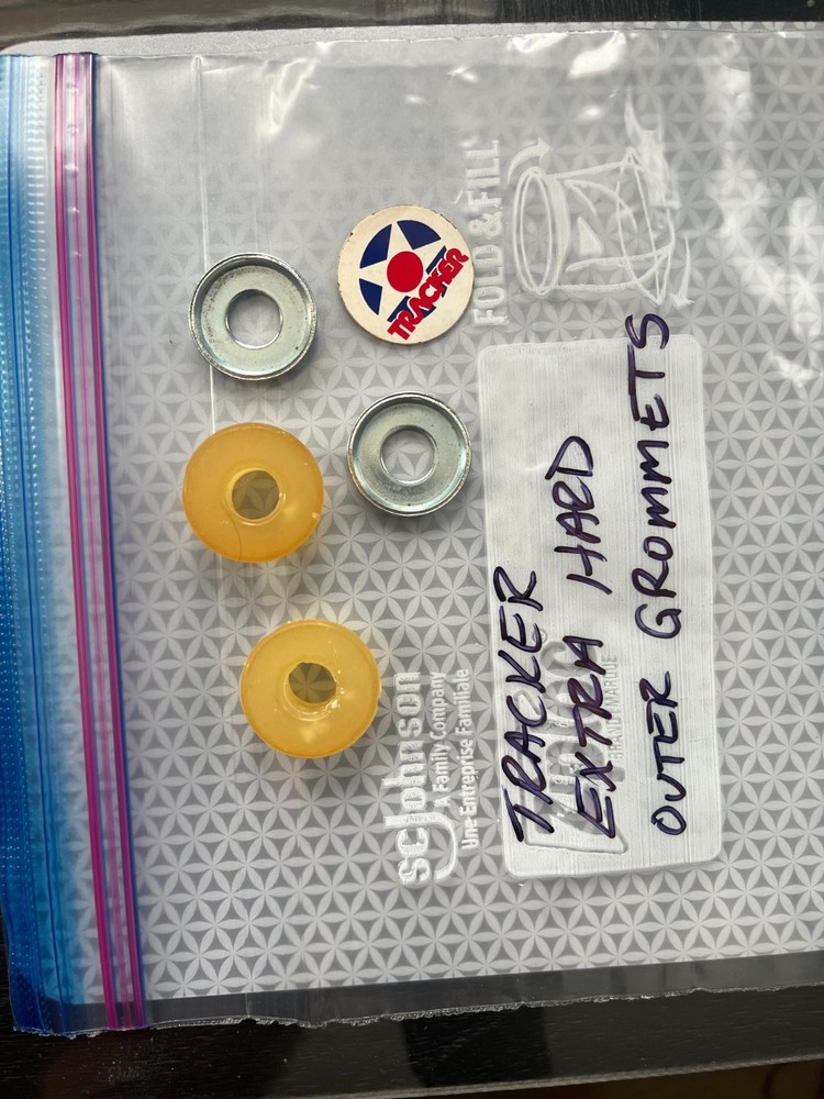 Tracker Extra Hard Outer Rubber Bushing Grommets for Skateboard clear NOS