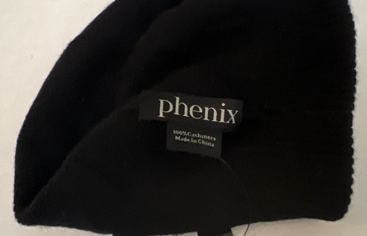 PHENIX Cashmere Knit Hat Black NWT $90