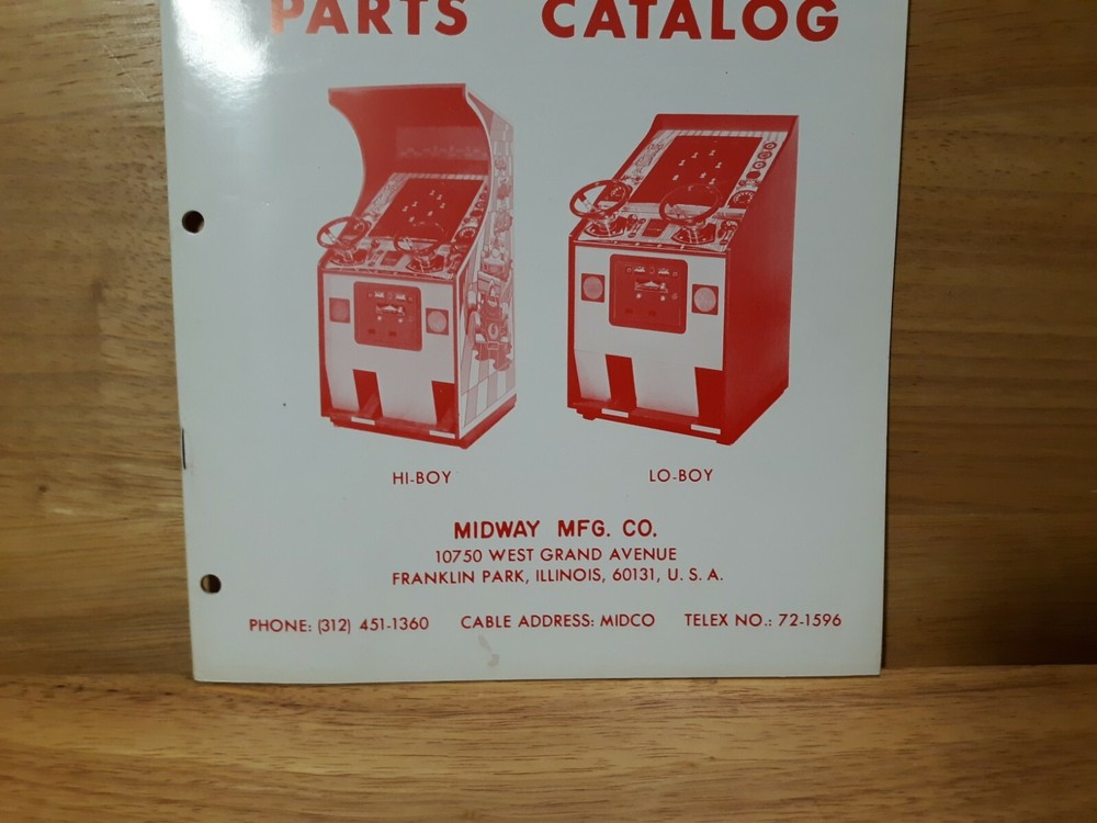 Original Midway WHEELS 2 Arcade Machine Game PARTS CATALOG