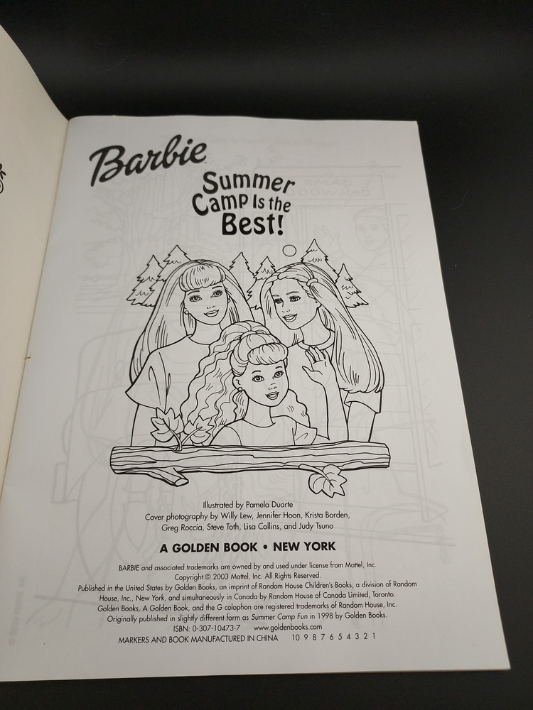 2003 Barbie Summer Camp Activity Book With Stamper Markers