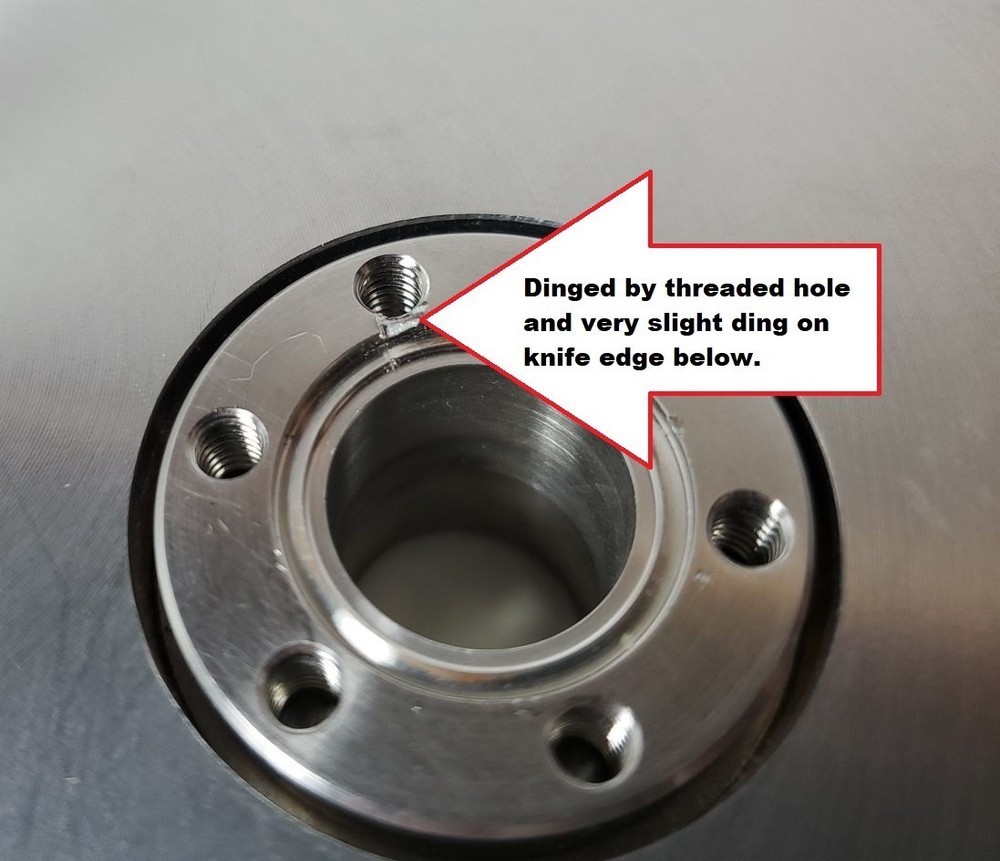 13.25" Conflat Flange w/ Two 1.33" Conflat Flanges - UHV Vacuum Fitting *READ*
