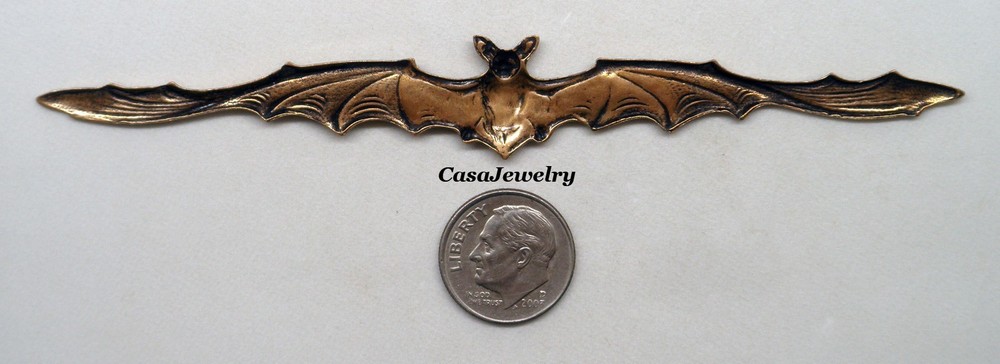 #1815 ANTIQUED GOLD LONG WINGED BAT COMPONENT - 1 Pc