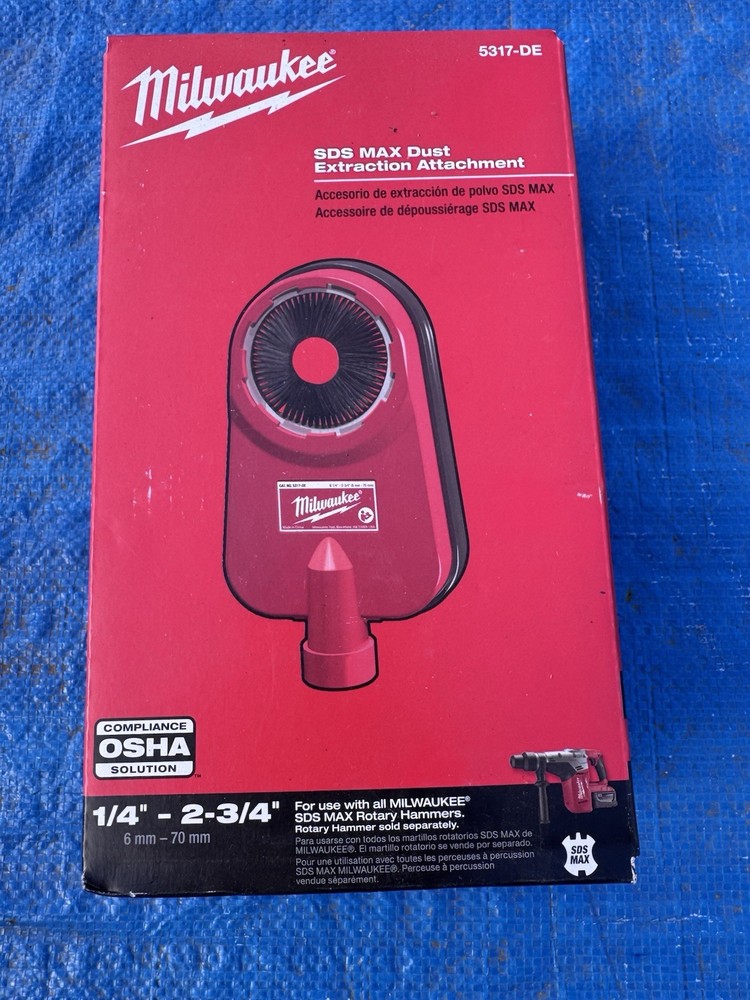 Milwaukee SDS MAX Dust Extraction Attachment 5317-DE OSHA Compliant Tool